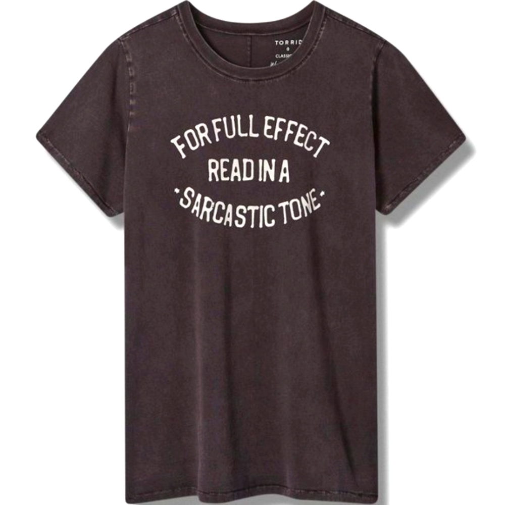 ❤️NWT TORRID TEE - SARCASTIC TONE VINTAGE GRAPHIC -100% COTTON PLUS SIZE